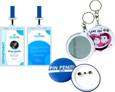 ID Card|Pin|Gantungan kunci cermin